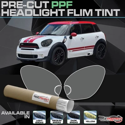 Tinta faro pretagliata per Mini Countryman R60 JCW pellicola PPF fumè autoguarigione - Immagine 1 di 4