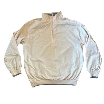 Callaway Mens Large Golf Windbreaker Beige  Lightweight Outerwear Classic Jacket - Imagem 1 de 4