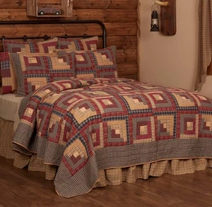 Millsboro Luxury King Quilt 120Wx105L Log Cabin Country Rustic Lodge Design, ... - Picture 1 of 6