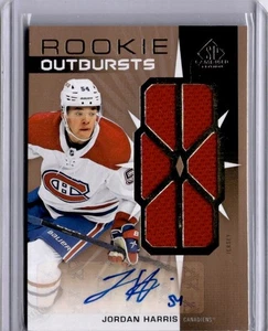 Jordan Harris Rookie Outbursts Patch Auto #RO-JH 2022-23 SP Game Used  Canadiens - Picture 1 of 2