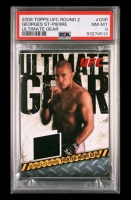 2009 Topps UFC Round 2 Georges St-Pierre RC Rookie Patch RPA /199 PSA 8 Highest - Image 1 of 2