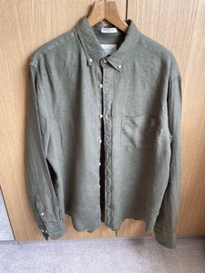 Men's Gant Regular Fit Garment Dyed Linen Shirt in Kalamata Green - Size XL - Picture 1 of 3