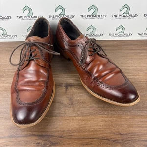 Stacy Adams Mens Brown Leather Wingtip Oxford Dress Shoes Size 12M - Picture 1 of 11