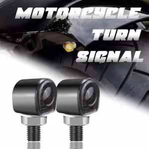 2X LED Motorcycle Turn Signals Indicator Amber Blinker Light Mini Lamp Universal - Picture 1 of 7