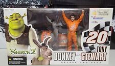 Shrek 2 Figures Donkey & Tony Stewart Mcfarlane 2004 Home Depot NASCAR
