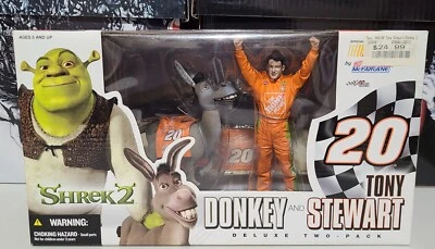 Shrek 2 figuras burro y Tony Stewart Mcfarlane 2004 Home Depot NASCAR Foto 1 de 4