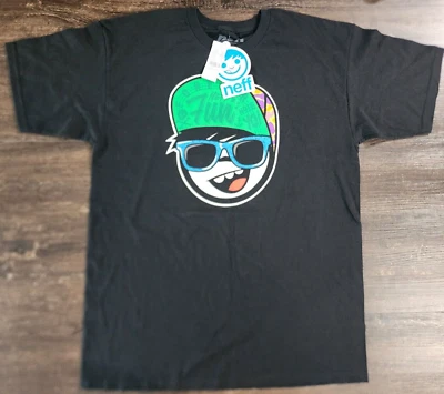 HOMBRE Chicos NEFF HEAD GORRA DE BÉISBOL CAMISETA NEGRA NUEVA MANGA CORTA L Grande Foto 1 de 3