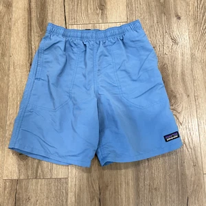 Patagonia Shorts Boys Size Medium Casual Lightweight Liners Blue Elastic 7" L - Picture 1 of 9