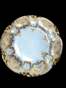 ASSIETTE DECORATIVE porcelaine polychrome doré LIMOGES JPL Jean POUYAT fin XIXe - Imagen 1 de 6