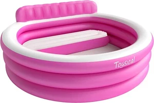 Toysical Round Inflatable Pool - 88x85x21” Inflatable Family Pools with Seats - Picture 1 of 6