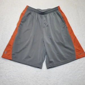 Boys Youth Under Armour Shorts Size Large YLG Dark Grey with Orange Sides Active - Picture 1 of 7