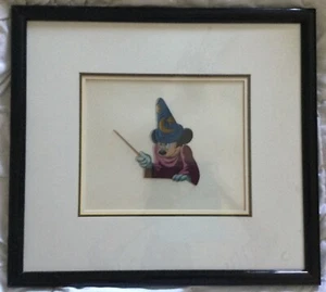 2000 FANTASIA-MICKEY MOUSE SORCERER CEL-RARE-BLACK LACKER FRAME & UV PLASTIC - Picture 1 of 1