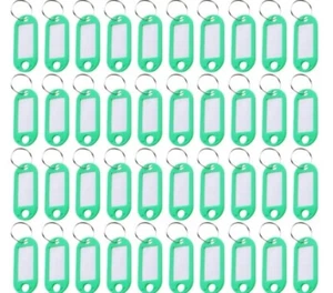 10 PCS Keys ey Tags Plastic Key Rings ID Tags Name Label Key Fob Tag Green - Picture 1 of 6