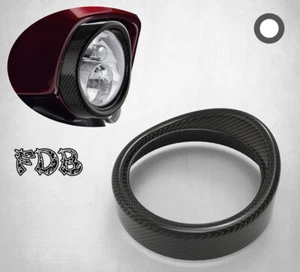 Anillo de ajuste de faros de fibra de carbono real Touring Fit H-D 2008-2018 - Imagen 1 de 9