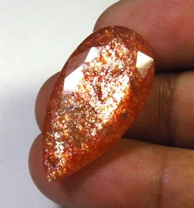 Gemas de confeti corte facetado piedra solar arco iris celosía roja natural 28x14,5 mm SU-397 - Imagen 1 de 11