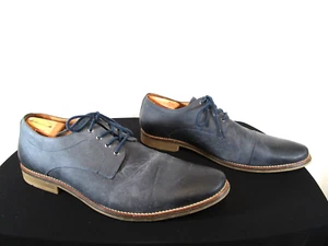 EUC! Nordstrom 1901 Blue Textured Leather Oxford Dress Shoes Men Sz 15 M - Picture 1 of 10