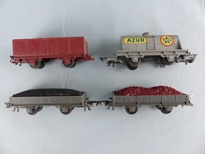 JOUEF lot de 4 wagons marchandises , minerais , citerne AZUR , anciennes attache - Picture 1 of 5