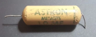 De colección Astron 1uf 200v Mostaza Metalita Condensador Guitarra Tubo Amplificador Tono Tapa Foto 1 de 4