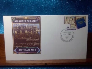 Cubierta del primer día 🙂 (PSE) Centenario de filatelia 1988 Brisbane QLD - Imagen 1 de 2