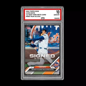 Graded 10 Juan Soto #OS-8 2024 MLB Topps NOW First New York Mets Card - Picture 1 of 4