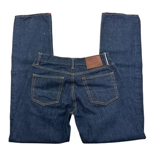 Gustin Selvedge Denim Jeans Mens 31 x 31 Blue Raw Straight Leg Button Fly #230 - Picture 1 of 13