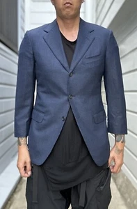 Ermenegildo Zegna 15 Milmil 15 Wool Suit Coat Blazer Blue Black Size IT48 US38 - Picture 1 of 18