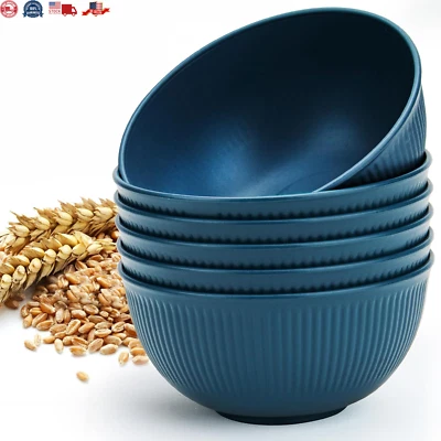 Juego de 6 cuencos de cereal irrompibles 24 OZ cuencos de plástico reutilizables ligeros Foto 1 de 4