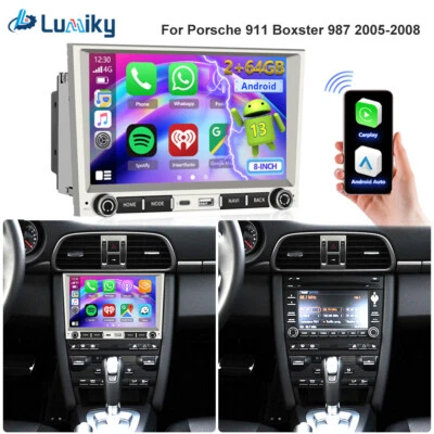 2+64G For Porsche 911 Boxster 987 2005-2008 CarPlay Android Car Stereo Radio GPS - Image 1 of 4