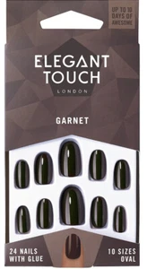 24 faux ongles Garnet ELEGANT TOUCH London avec colle, 10 tailles - Foto 1 di 3