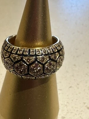 Anillo Roberto Coin 1,05 quilates Champagne Diamante y Esmalte Negro Oro Amarillo Banda Foto 1 de 4