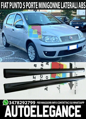 SOTTO PORTA PER FIAT PUNTO 5 PORTE PORTE MINIGONNE LATERALI LOOK SPORTIVO ABS - Immagine 1 di 4