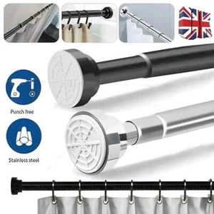 Heavy Duty Extendable Telescopic Shower Curtain Pole Rail Rod Bath Door Window - Bild 1 von 19