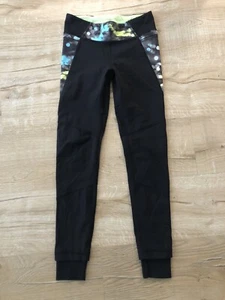 Lululemon Ivivva Girls Leggings Full Length 10 Black Warm Zip Pocket Reflective - Picture 1 of 10