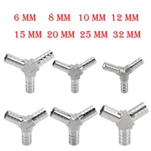 Y Piece Hose Joiner-Stainless Barbed Connector Pipe Fitting Air Fuel Water Fuel - Picture 1 of 12