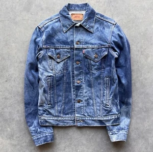 Vintage 80s Levi's Type 3 Dark Denim Trucker Jacket 38L Made in USA 71205 0217 - Picture 1 of 3