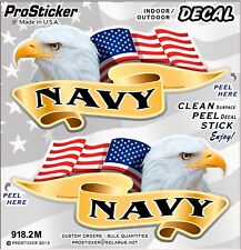 ProSticker 918.2M (One Pair) 2"x 4" American Navy Decals Stickers US Service
