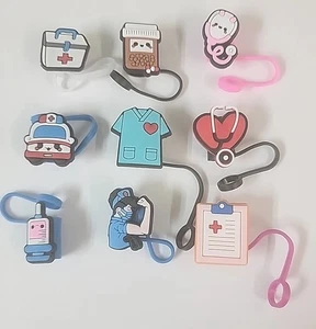 9 Pc Nurse Straw Covers Compatible with Stanley 30 & 40 Oz Tumbler with Handle - Picture 1 of 11