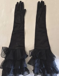 Vintage Black Opera Gloves 1950s Formal Prom Evening Oscars Fancy Elayne 21” L - Bild 1 von 4