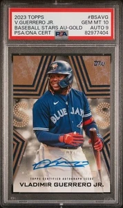 PSA 10 gemas como nuevas 2024 Topps estrellas de béisbol dorado automático/50 Vladimir Guerrero Jr. - Imagen 1 de 2