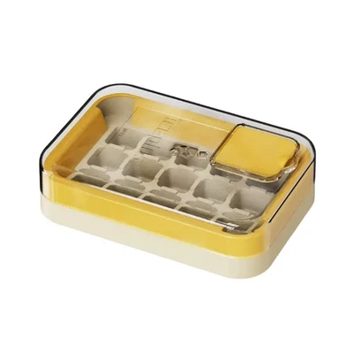 Cocktail Ice Cube Tray With Lid Press Style Silicone Mold For Beverages - Image 1 of 4