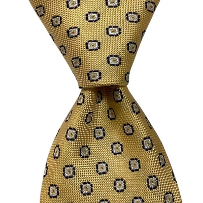 JOS. A. BANK Executive Collection Silk Necktie Designer Geometric Yellow GUC - Image 1 of 3