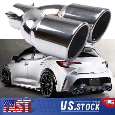 Rear Car Dual Exhaust Pipe Tail Muffler Tip Throat Tailpipe For Toyota Corolla Foto 1 de 4