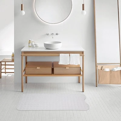 Alfombra de baño 39" x 15" agarre seguro para todas las bañeras, superficie de burbuja de aire, transparente nueva Foto 1 de 4