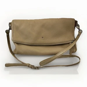 Kate Spade Taupe Cobble Hill Crossbody Leather Bag Flap Top Zip Pocket Pebbled - Picture 1 of 12