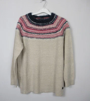 Weird Fish women's Crew neck Long Sleeve  fair isle Jumper Cream size 12 - 22 - Image 1 of 4
