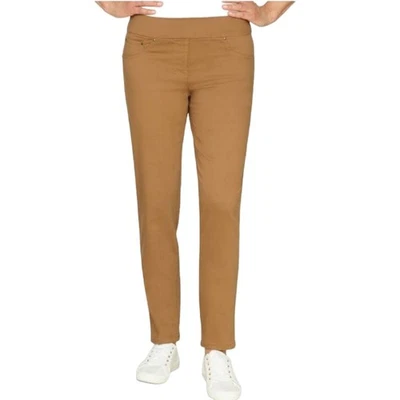 Ruby Rd. Cognac Bengaline Pull On Tech Twill Straight Leg Ankle Pants Size 8p - Image 1 of 4