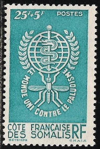 Somali Coast #B15 VF MLH - 1962 25fr + 5fr Anti-Malaria - Bild 1 von 1