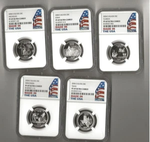 2004 s 5-piece silver quarter proof set NGC PF 69 Ultra Cameo - Picture 1 of 2