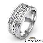 Rope Design Eternity Mens Wedding Ring Pave Diamond 9.5mm Platinum Band 1.75Ct