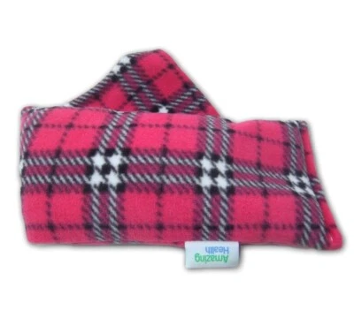 Heat Pack Plush Fleece Tartan Check Microwave Wheat Bag (Lavender, Cerise) - Image 1 of 3